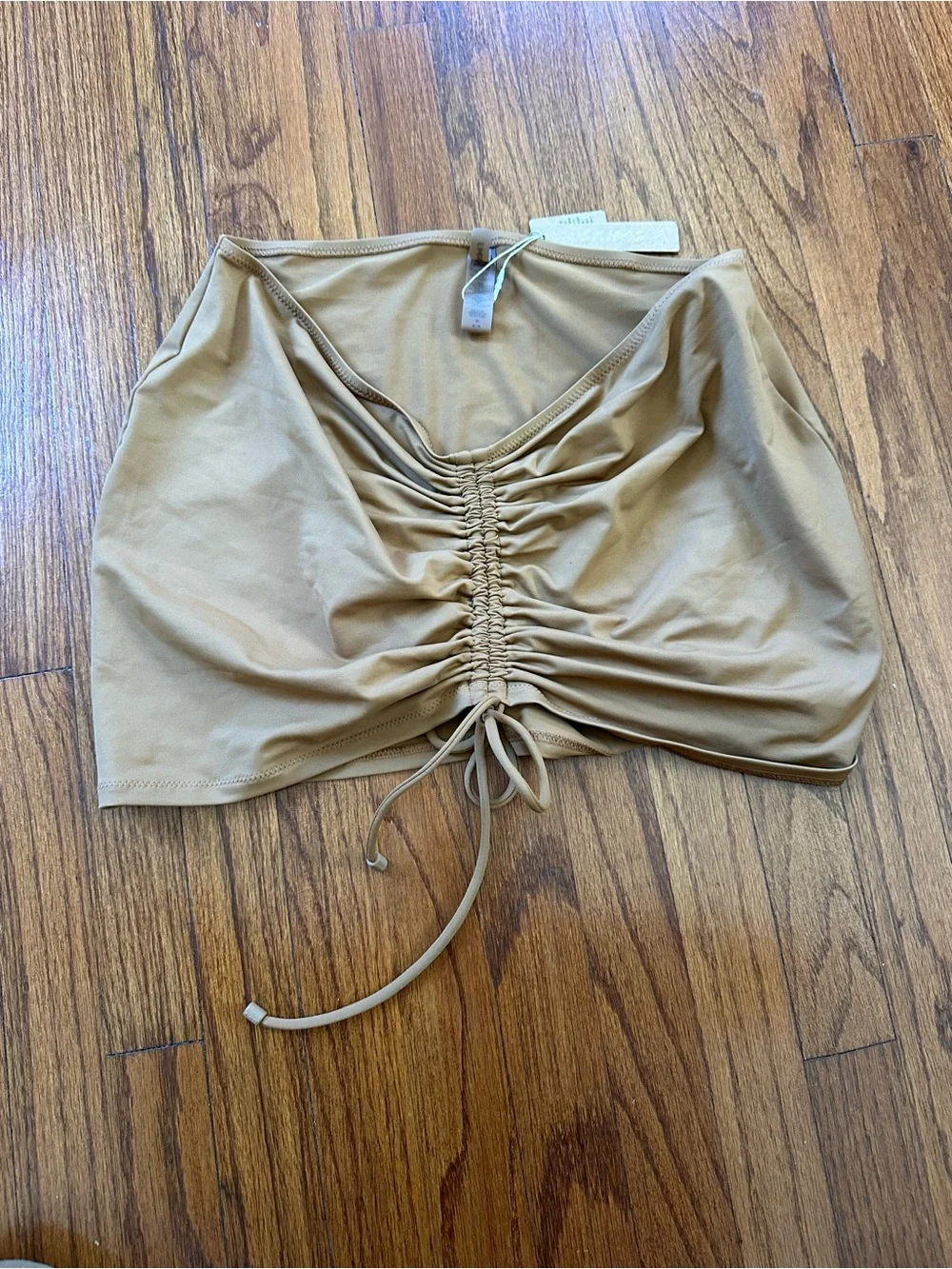 NWT SKIMS Ruched Front Drawstring Mini Swim Skirt